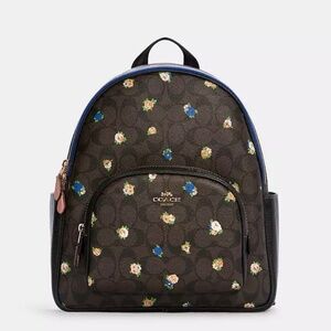 Coach signature court backpack vintage rose print